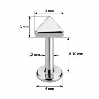 Titanio Top Triángulo Geométrico Rosca interna Labret