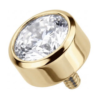 Titanium Top Round Bezel Zirconia Internally Threaded