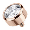 Titanium Top Round Bezel Zirconia Internally Threaded