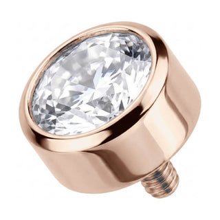 Titanium Top Round Bezel Zirconia Internally Threaded