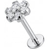Titanio Flor de Cristales Brillantes Rosca interna Labret
