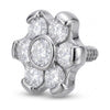 Titanium Top Zirconia Flower Cluster Internally Threaded