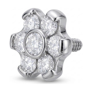 Titanium Top Zirconia Flower Cluster Internally Threaded
