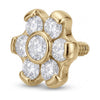 Titanium Top Zirconia Flower Cluster Internally Threaded