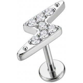 Titanio Rayo con Cristales Brillantes Rosca interna Labret