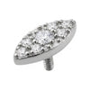 Titanium Top Marquise Zirconia Cluster Internally Threaded