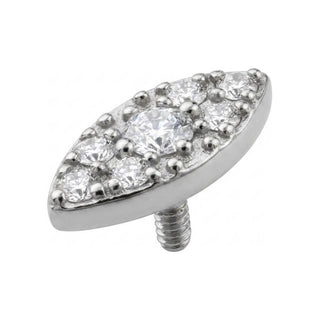 Titanium Top Marquise Zirconia Cluster Internally Threaded