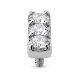 Titanium Top Triple Zircon Row Internally Threaded