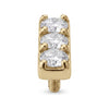 Titanium Top Triple Zircon Row Internally Threaded