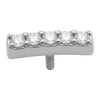 Titanium Top Curved Five Zircon Row Internally Threaded