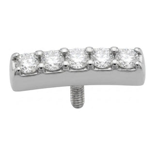 Titanium Top Curved Five Zircon Row Internally Threaded