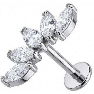 Titanio Rama Curva Cinco Marquesas Rosca interna Labret