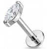 Titanio Cristal Claro Talla Marquise Rosca interna Labret
