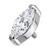 Titanium Top Marquise Cut Zirconia Internally Threaded