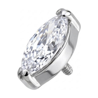 Titanium Top Marquise Cut Zirconia Internally Threaded