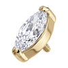 Titanium Top Marquise Cut Zirconia Internally Threaded