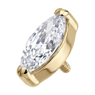 Titanium Top Marquise Cut Zirconia Internally Threaded