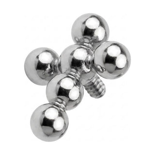 Titanium Top Five Bead Cross Cluster Internally Threaded