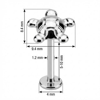 Titanio Pequeña Tortuga Marina Rosca interna Labret