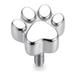 Titanium Top Animal Paw Print Internally Threaded