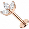 Titanium Labret Three Marquise Crystal Petals