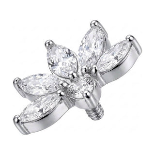 Titanium Top Marquise Lotus Flower Fan Internally Threaded