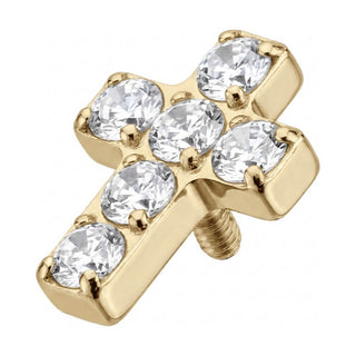 Titanium Top Cross With Clear Zirconia Internally Threaded