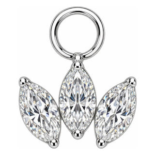 Titanium Attachment Triple Marquise Stone Fan