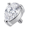 Titanium Top Teardrop Prong Set Zirconia Internally Threaded