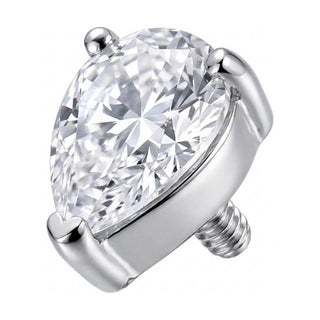 Titanium Top Teardrop Prong Set Zirconia Internally Threaded