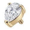 Titanium Top Teardrop Prong Set Zirconia Internally Threaded