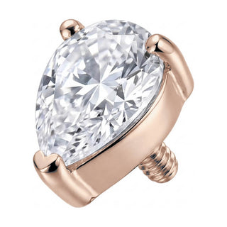 Titanium Top Teardrop Prong Set Zirconia Internally Threaded