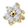 Titanium Top Six Petal Stone Flower Internally Threaded