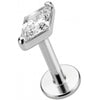 Titanio Cristal Rombo Transparente Rosca interna Labret