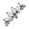 Titanium Top Marquise Zirconia Curved Cluster Internally Threaded