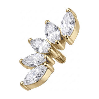 Titanium Top Curved Marquise Fan Internally Threaded