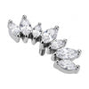 Titanium Top Curved Marquise Zirconia Cluster Internally Threaded