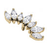 Titanium Top Curved Marquise Zirconia Cluster Internally Threaded