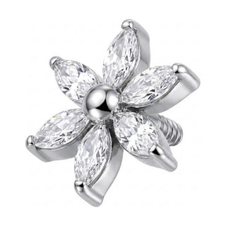 Titanium Top Marquise Petal Flower Internally Threaded