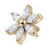 Titanium Top Marquise Petal Flower Internally Threaded