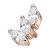 Titanium Top Triple Marquise Zirconia Fan Internally Threaded