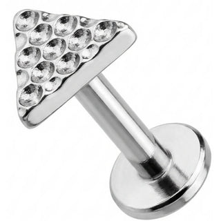 Titanio Triángulo con Textura Martillada Rosca interna Labret