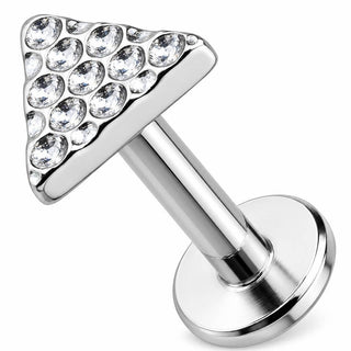 Titanium Labret Hammered Texture Triangle Top Internally Threaded