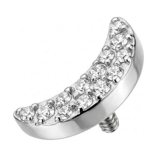 Titanium Top Crescent Moon Zirconia Internally Threaded
