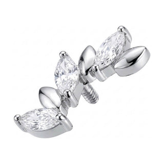 Titanium Top Curved Zirconia Leaf Branch Internally Threaded