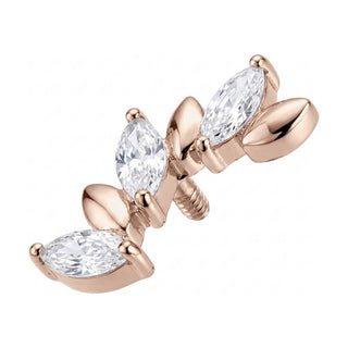 Titanium Top Curved Zirconia Leaf Branch Internally Threaded