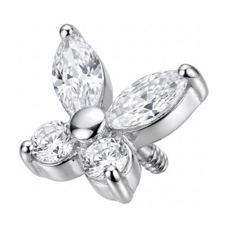 Titanium Top Marquise Zirconia Butterfly Internally Threaded