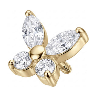Titanium Top Marquise Zirconia Butterfly Internally Threaded