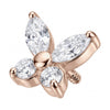 Titanium Top Marquise Zirconia Butterfly Internally Threaded