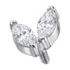 Titanium Top Double Marquise Leaves Internally Threaded